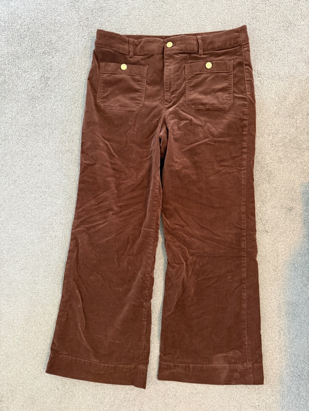 J. Crew Wide-Leg Corduroy Pants in Brown - Picture 1 of 4